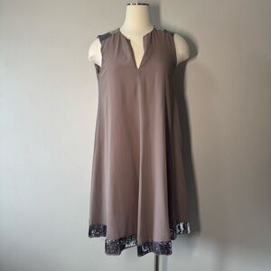 Monesse Elegant Sleeveless Dress with Silver Accents
